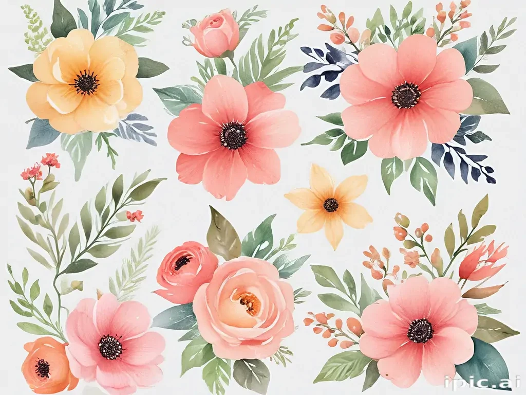 watercolor flowers clipart