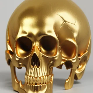 transparent gold skull
