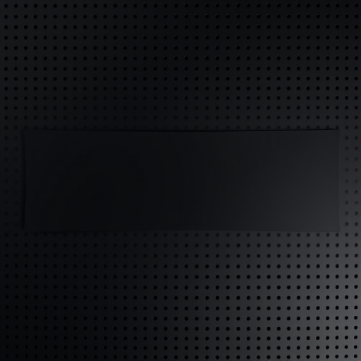 create a sleek black perforated background with a smooth, curved white banner in the center, high resolution, 50mm lens, f/2.8 aperture, 1/60 sec shutter speed, top-down view, studio lighting, digital camera
