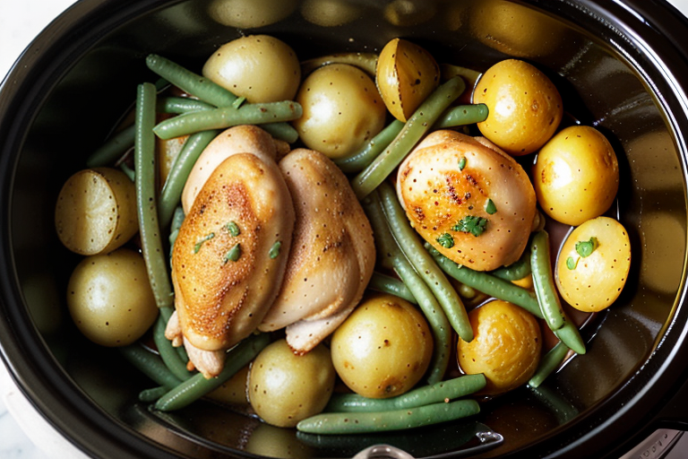 chicken green beans and potatoes in crock pot