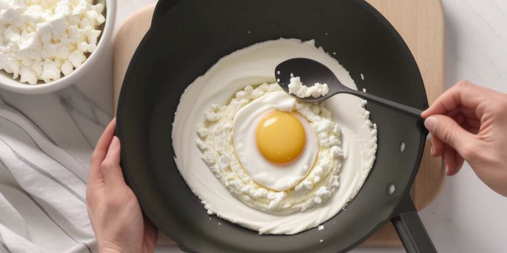 adding cottage cheese to eggs