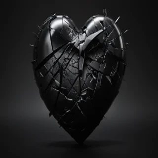 broken black heart