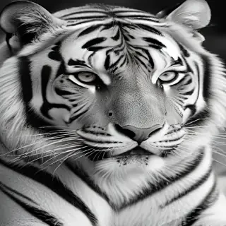 tiger clipart black and white