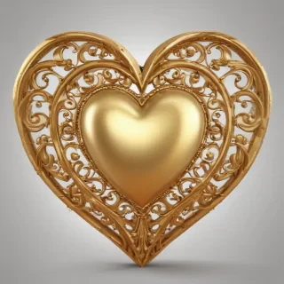 gold heart png