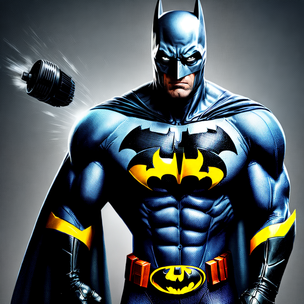 Batman Compenser Masterpiece portrait of Batman holding an air compressor, ultra ...