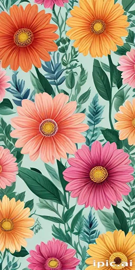 drawings of flowers in color