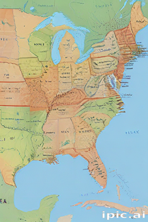 Detailed Map of the Eastern United States Highlighting Major Geographic ...