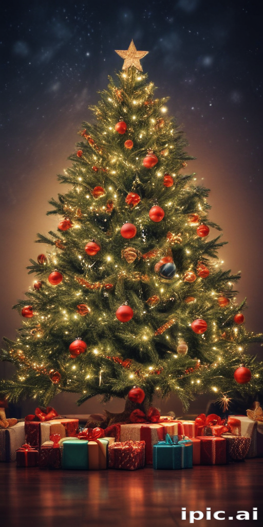 A Beautifully Decorated Christmas Tree Surrounded by Colorful Gift Boxes