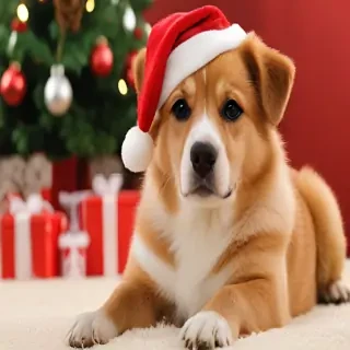 christmas dog wallpaper cute