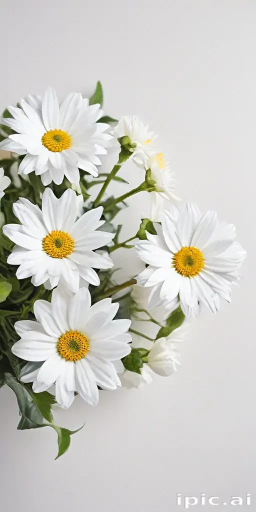 white flowers on white background