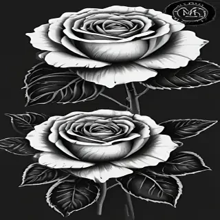 roses clipart black and white