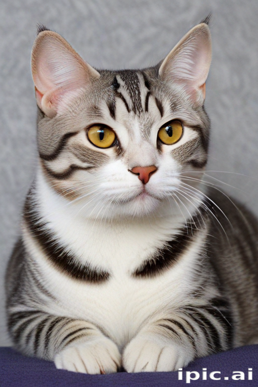 A Strikingly Beautiful Cat with Distinctive Stripes and Bright Yellow Eyes.