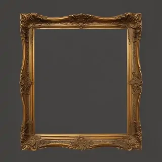 rectangle golden frame png