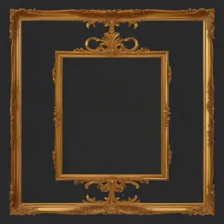 rectangle golden frame png