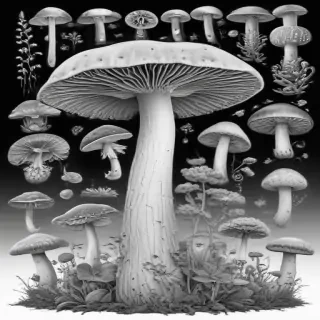 mushroom clipart black and white