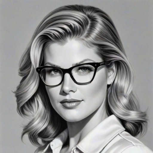 Sublime Ali Larter, pencil sketch, portrait of Stunning woman 1950s in glasses, hair style beatnik, outline, clear lines, fine lines, 8k