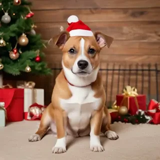 dog christmas background