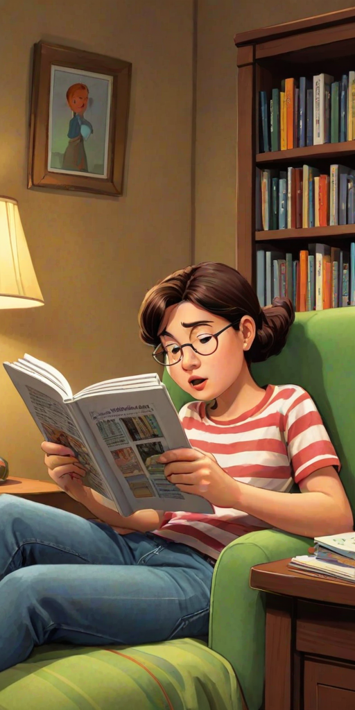 reading cartoon