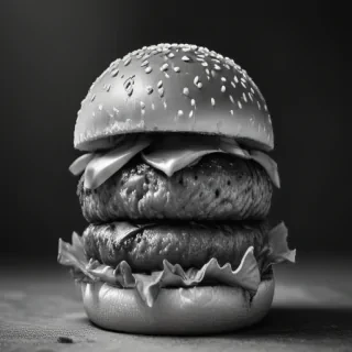 burger clipart black and white