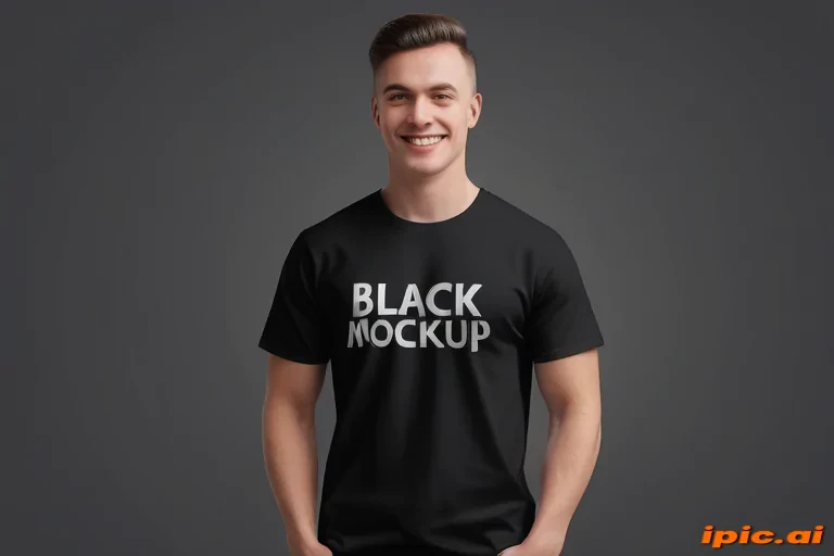 black t-shirt mockup