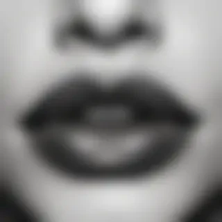 lips black and white clipart