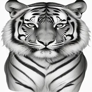 tiger clipart black and white