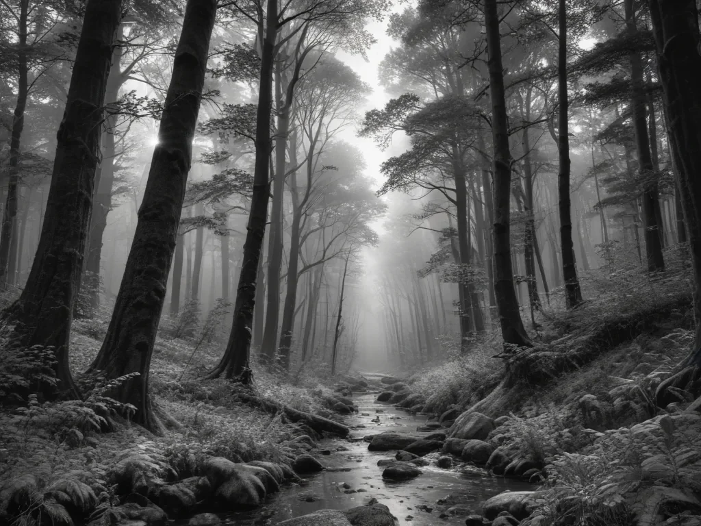 forest clipart black and white