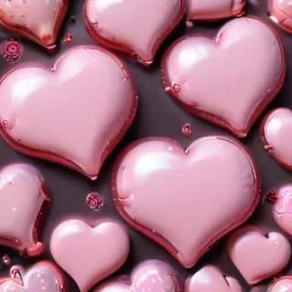 pink hearts aesthetic