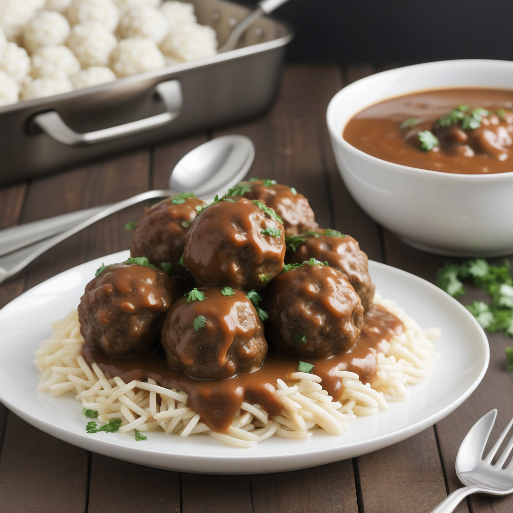 porcupine meatballs with brown gravy