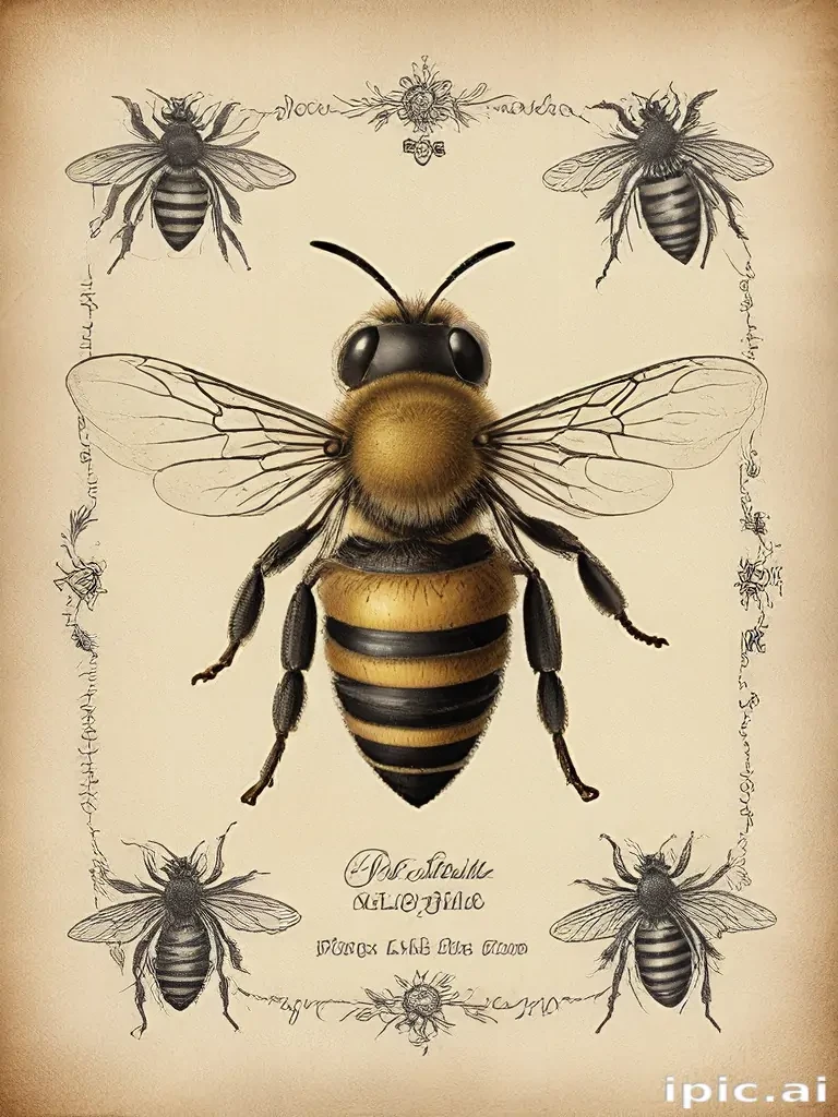 free vintage bee printables