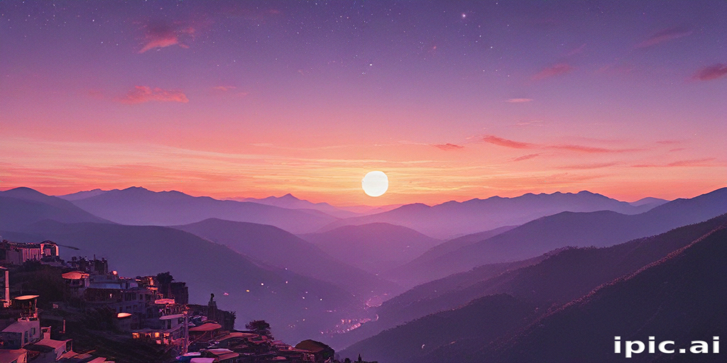 Serene Sunset Over Majestic Mountains with a Beautiful Colorful Sky