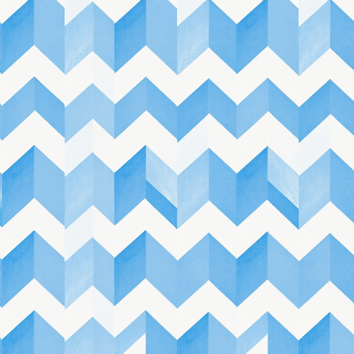 Generate a seamless pattern of alternating blue and white chevron stripes on a light background, captured with a Canon EOS R5, 50mm lens, aperture f/8, ISO 100 for sharpness and clarity, using a flat lay perspective for an even surface view.