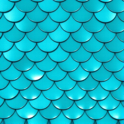 Shimmering Mermaid Scales presents an ombré effect of teal and turquoise with a metallic sheen, perfect for underwater-themed photoshoots and costume parties.