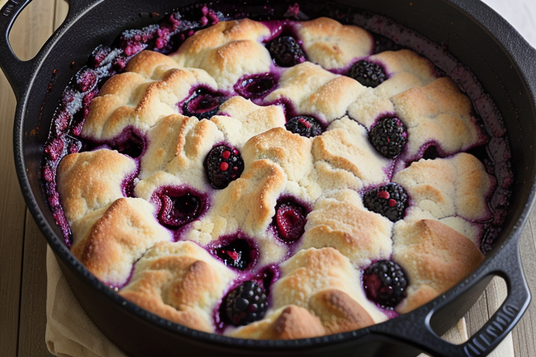 blackberry cobbler in dutch oven