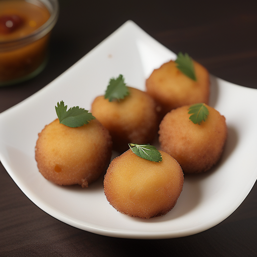 deep fried appetizer served with chutney