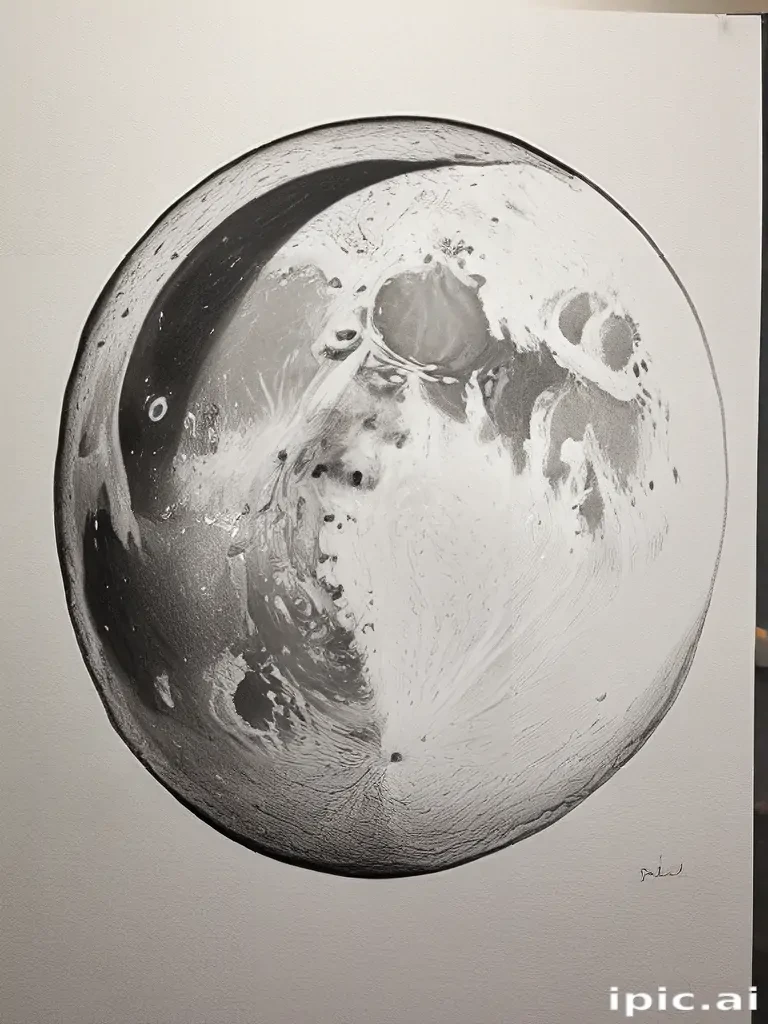 drawing of the moon