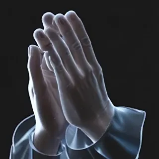 transparent praying hands