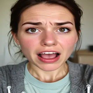 frustrated face