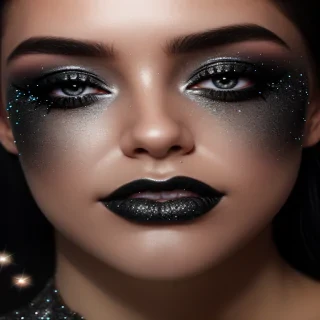 black with glitter