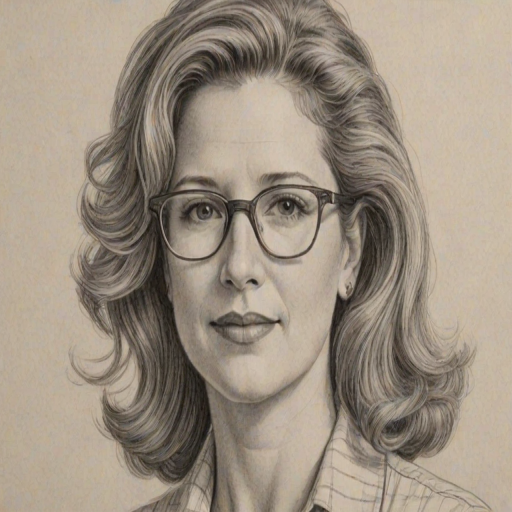 Delightful Nancy Travis, pencil sketch, portrait of Comely woman 1944s in glasses, hair style beatnik, outline, clear lines, fine lines, 8k