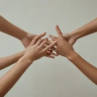 hands reaching