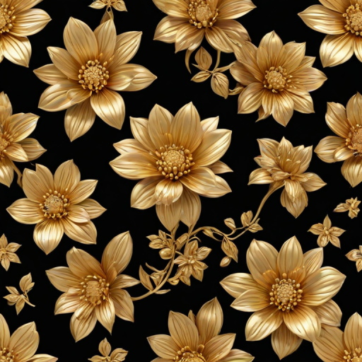 gold flowers png