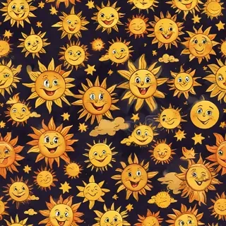 cartoon suns