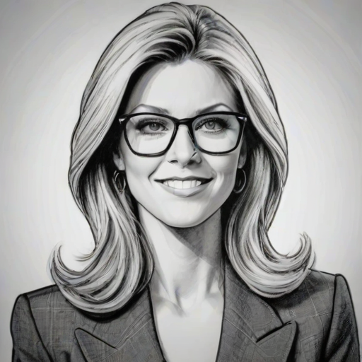 Radiant Ainsley Earhardt, pencil sketch, portrait of Superb woman 1979s in glasses, hair style beatnik, outline, clear lines, fine lines, 8k