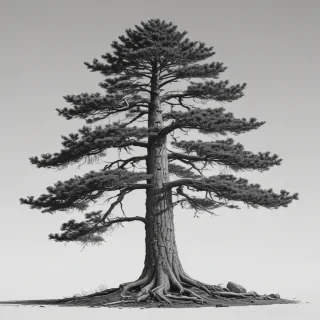 pine tree clip art black and white