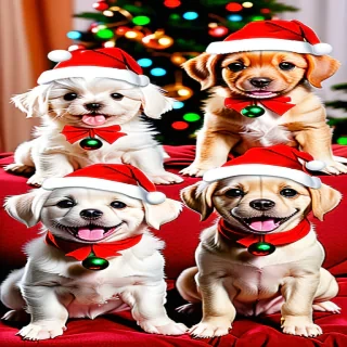 cute christmas dogs