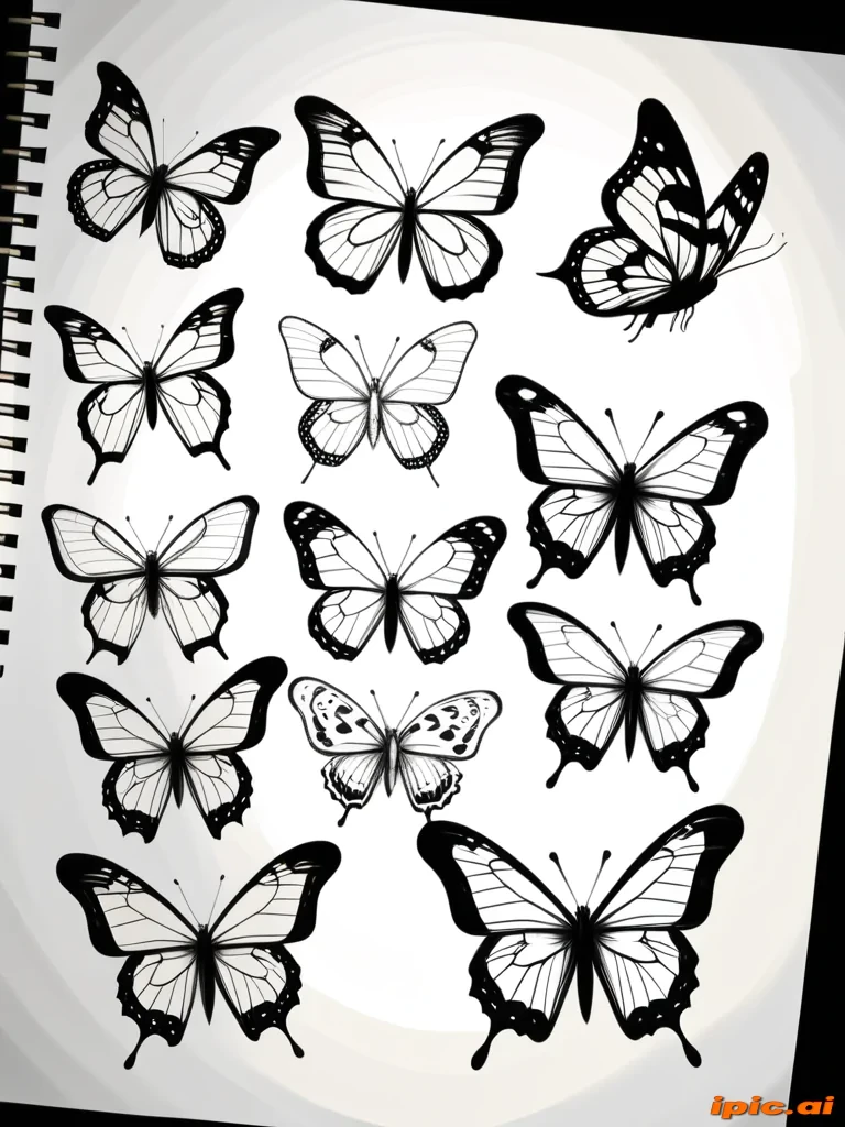 butterflies sketches