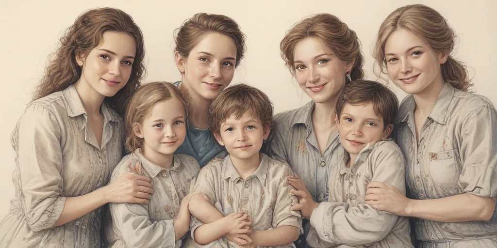 drawings of family