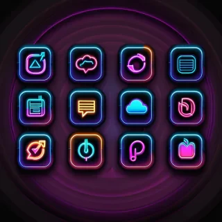 neon app icons