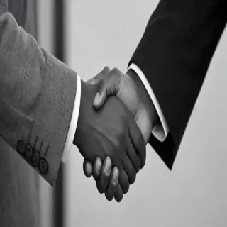 handshake black and white